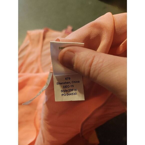 Lilly Pulitzer Dahlia Peachy Pink Silk tank sz XS - Picture 5 of 6
